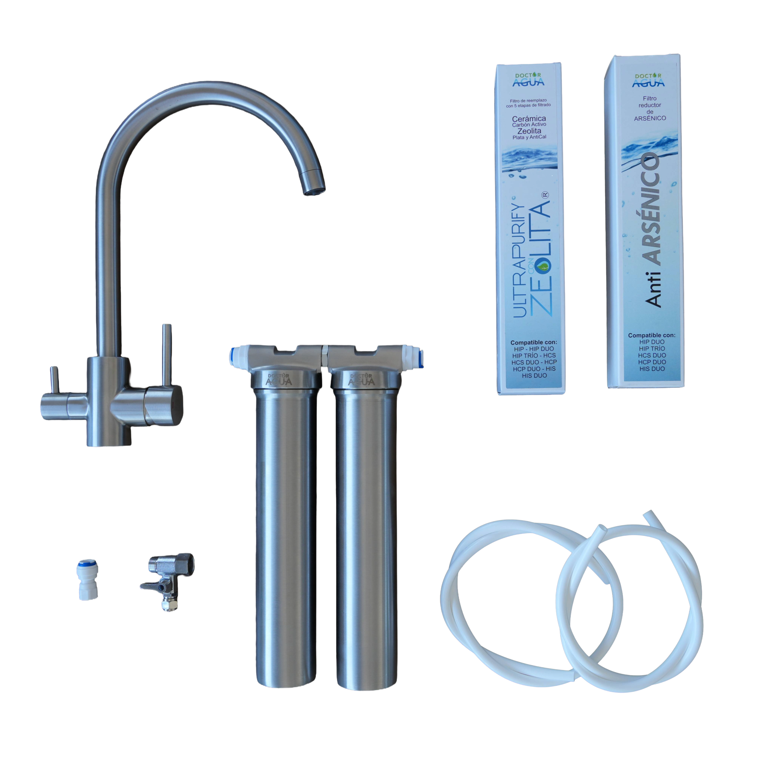 PACK HIS DUO ANTI ARSÉNICO con ZEOLITA + KIT CON GRIFO 3 VÍAS